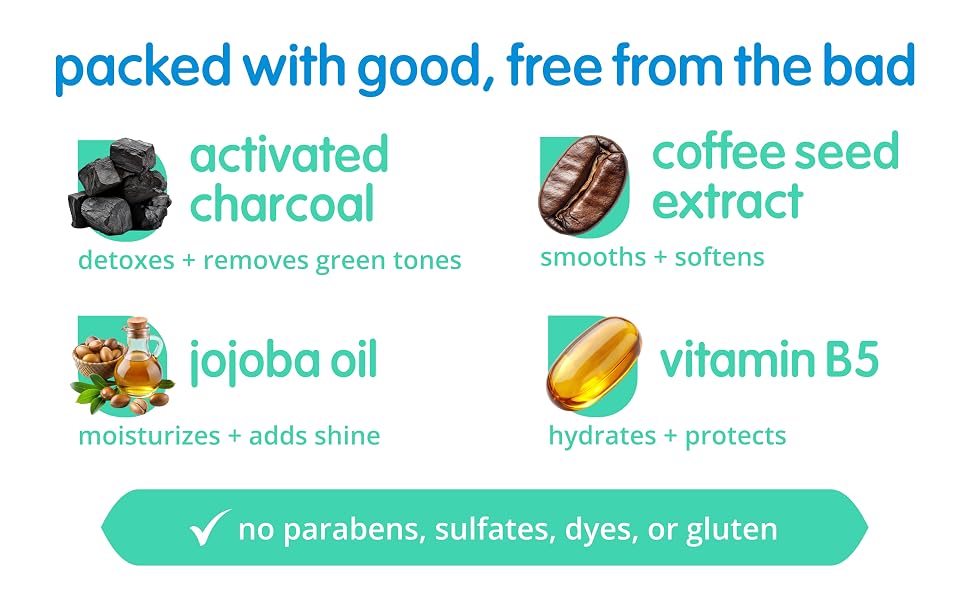 Kids shampoo with activated charcoal jojoba oil vitamin B5 no parabens no sulfates