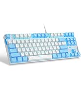 75% Mechanical Gaming Keyboard with Red Switch, MageGee LED Blue Backlit Keyboard, 87 Keys Compac...