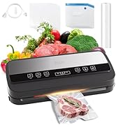 Vacuum Sealer Machine, 95Kpa vacuum sealer for food with Bags Storage and Built-in Cutter,food va...