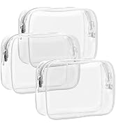 TSA Approved Toiletry Bag - F-color 3 Pack Clear Toiletry Bags - Clear Makeup Cosmetic Bags for W...