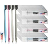 Lomgwumy Disposable Toothbrush, Toothbrush Bulk, Bulk Toothbrush and Toothpaste Sets, 4 Colors, I...