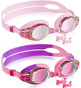 Aegend 2 Pack Kids Goggles, Swimming Goggles for Kids Age 4-16 Boys and Girls Youth, Anti-Fog Wat...