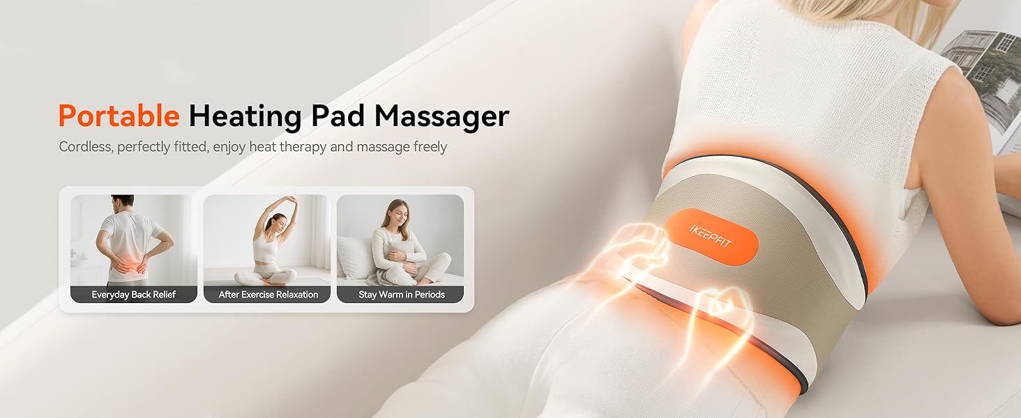 Cordless Heating Pad for Back Pain Relief