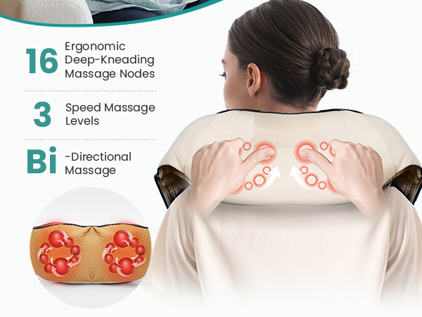 nekteck neck back massager for pain relief deep tissue shoulder massage tool