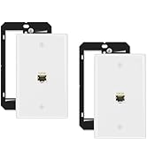 iwillink 10Gbps Ethernet Wall Plate Cat6A, 1-Port Keystone Wall Plates with Cat 6A Shielded Coupl...