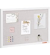 VEVOR 30"x20" White Cork Board with Linen Surface – Stylish Wall-Mounted Bulletin Board for Home,...