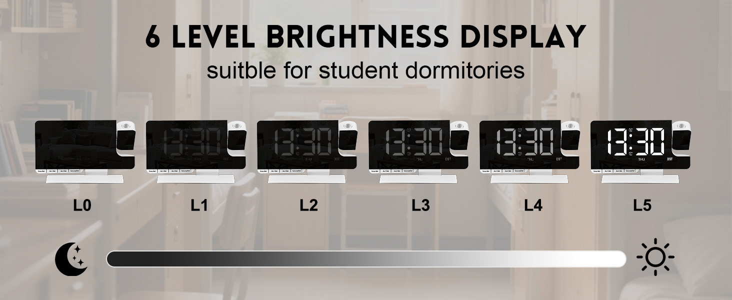 6 level brightness display