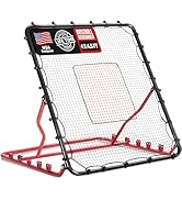 Baseball Rebounder Net, 3/5 Adjustable Angles 4x4.5FT Pitch Back Baseball Softball Volleyball Reb...