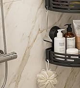 Corner Shower Caddy Suction Cup No Drilling, Bathroom Organizers and Storage, 2026 Removable Tria...