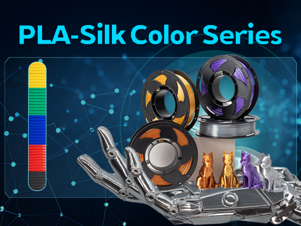 Toksen3D printing filament PLA PETG TPU gradient bi dual tri color rainbow filament