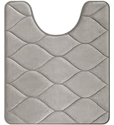 Colorxy Memory Foam U-Shaped Toilet Rugs, Ultra Soft &amp; Non-Slip Bathroom Rugs, Water Absorbent an...