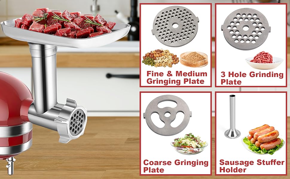 Upgraded meat grinder attachment