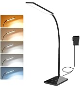 LINTYLE LED Desk Lamp, 7W 390LM Eye-Caring Desk Light with 5 Color Modes &amp; Stepless Dimming, 360°...