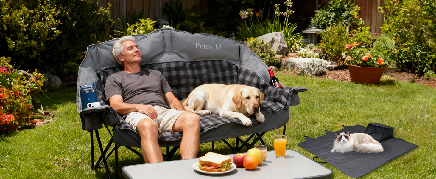 enjoy the patio moment with your dog and cat