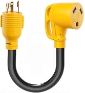 CXIYUA 30 Amp RV Generator Adapter 1FT, NEMA L5-30P Adapter Twist Lock Male Plug to NEMA TT-30R F...