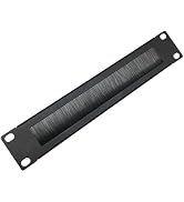 QiaoYoubang 10 inch 1U Mini Brush Cable Management Panel Cable Manager with Brush Strip for Cable...