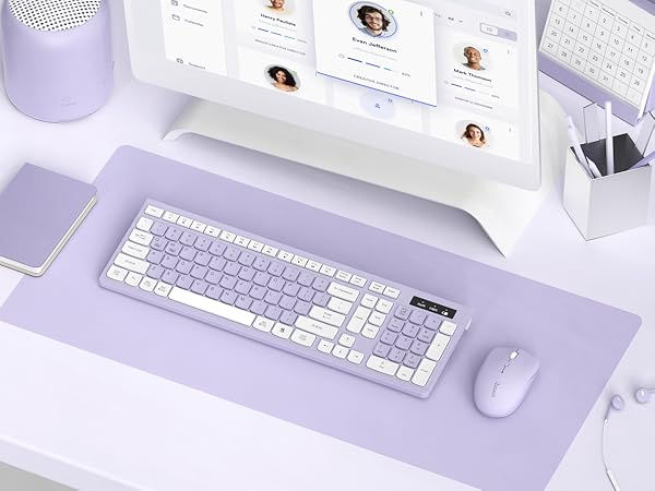 wireless keyboard and mouse combo purple 9