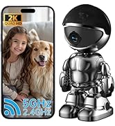 Chpuss Indoor Camera Robot, 2k HD 5g/2.4ghz WiFi Pet Robot Camera with Phone App EseeCloud, 360 P...