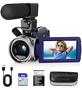 Rawiemy Video Camera Camcorder FHD 1080P 36MP YouTube Vlogging Camera Recorder 3.0 Inch 270 Degre...