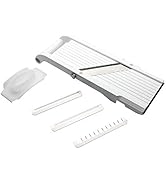 Benriner Mandoline Super Slicer, with 4 Japanese Stainless Steel Blades, BPA Free, 14.5 x 5.25-In...