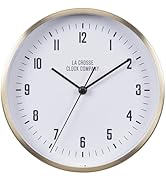 La Crosse Clock 404-3715B 6-inch Wells Brass-Finish Metal Wall/Table Quartz Clock