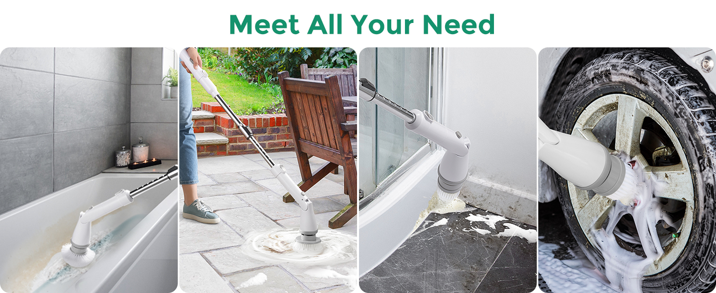 Electric Spin Scrubber electric bathroom scrubber Cordless Shower Scrubber shower cleaning brush