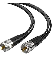 RG8X Coaxial Cable 15FT – 50 Ohm Low-Loss Coax with PL259 Connectors – Pure Copper Core, Dual Shi...