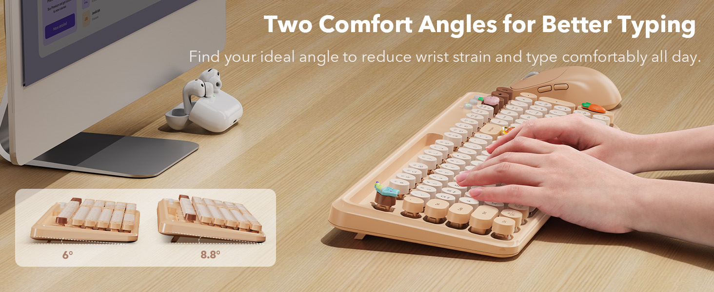 Two Comfort Angles for Better Typing to reduce wrist strain and type comfortably all day.
