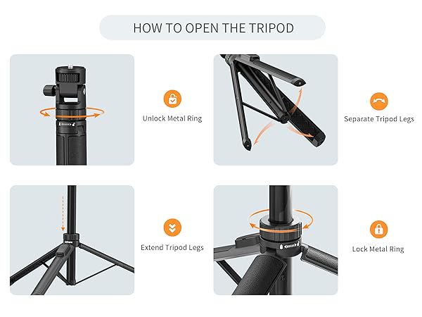 The step about how to turn a selfie stick into a tripod stand