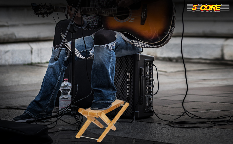 Guitar Foot Rest Wooden Bamboo Foldable Non-Slip Wood Footstool Foot Stand Leg Support