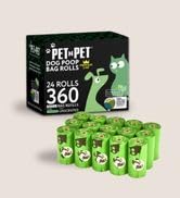 Pet N Pet 360 Counts, Unscented Dog Poop Bags Rolls, 41% Plant Based &amp; 59% PE Poop Bags For Dogs,...