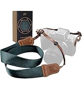 Padwa Lifestyle Dark Blue Green Camera Strap -Double Layer Crazy Horse Cowhide End,1.5