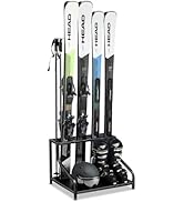 FHXZH Ski Storage Rack for Garage - Freestanding Ski Holders for 4 Pairs of Skis, Ski Boot, Ski P...