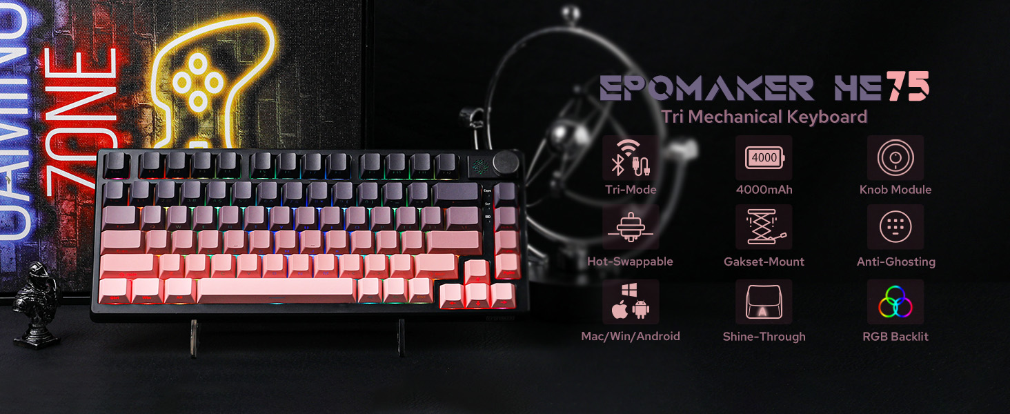 HE75 Tri-Mode Gaming Keyboard