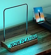 KORRTFID Now Playing Vinyl Record Stand, Light Up Vinyl Record Display Stand with 7- Color Changi...