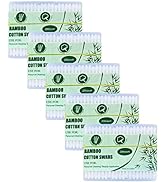 Bamboo Cotton Swabs 1000 Count|Double Round Cotton Buds|5 packs of 200ct
