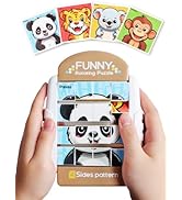 Fullware 16-Piece Rotating Puzzles for Kids 4-6, Toddlers Puzzles 2-4, Road Trip, Airplane Activi...