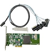SAS HBA Card Compatible with LSI 9211-4i IT Mode PCIe SATA Expansion Card, 4-Port 6Gbps PCIe 2.0,...