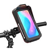 Bike Phone Holder, Waterproof Motorcycle Phone Mount with Sun-Visor Rain Cover Sensitive Touch Sc...