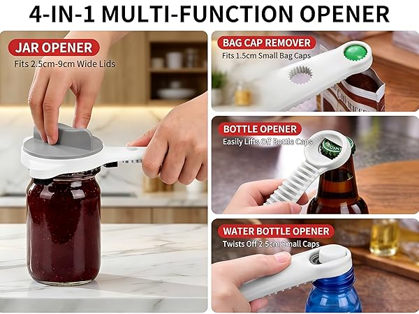 Jar Opener Ergonomic Stainless Steel Jar Opener with Non Slip Teeth for Seniors &amp;amp; Those