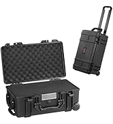 VEVOR Weatherproof Hard Case, Heavy Duty Protective Dry Box with Pre-cut Foam, Wheels Retractable...