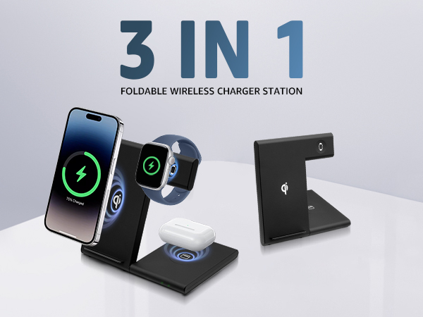 3 in 1 Foldable Charging Station for Apple Products