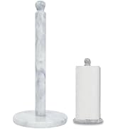 Handmade Marble Paper Towel Holder - 12" Upright Paper Roll Dispenser with Heavy Non-Slip Base fo...