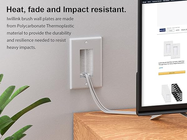 Brush Wall Plate with Low Voltage Mounting Bracket