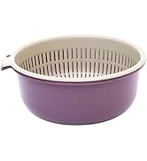 2 in 1 Kitchen Colander Set, Fruit Washing Bowl Fruit Strainer Bowl Kitchen Colander Bowl Set Dou...