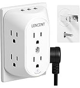 LENCENT 2 Prong Power Strip with 3 USB, 3 to 2 Prong Grounding Outlet Adapter, Polarized Plug, Su...