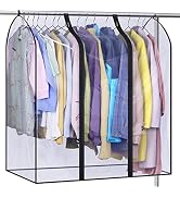 MISSLO 40" Hanging Garment Bags for Closet Storage Clear Garment Rack Cover Bottom Enclosed Cloth...