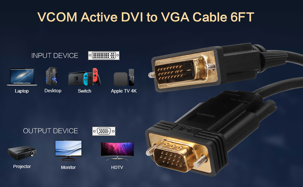 Active DVI to VGA Cable