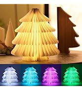 ZBOLE Christmas Tree Lamp,Folding Book lamp,Christmas Decorations with LED Lights,RGB Lighted Tre...