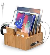 Multiple USB Charging Station for Smartphones and Tablets, All-in-one Organizer Dock for Watch, E...